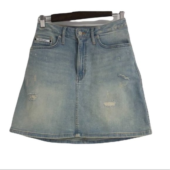 Calvin Klein Jeans Light Blue Skater Skirt - Picture 1 of 14